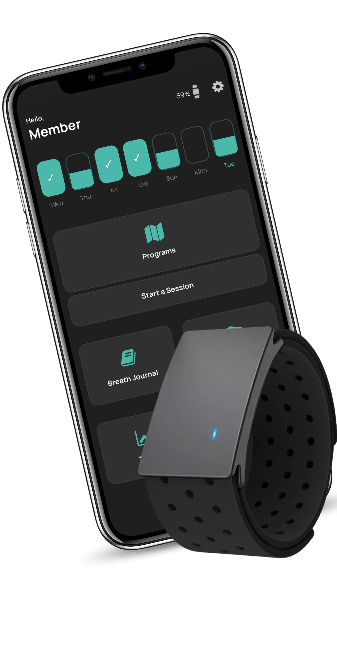 BaroShift armband and app home screen — Foundation Starter Bundle (100-day)